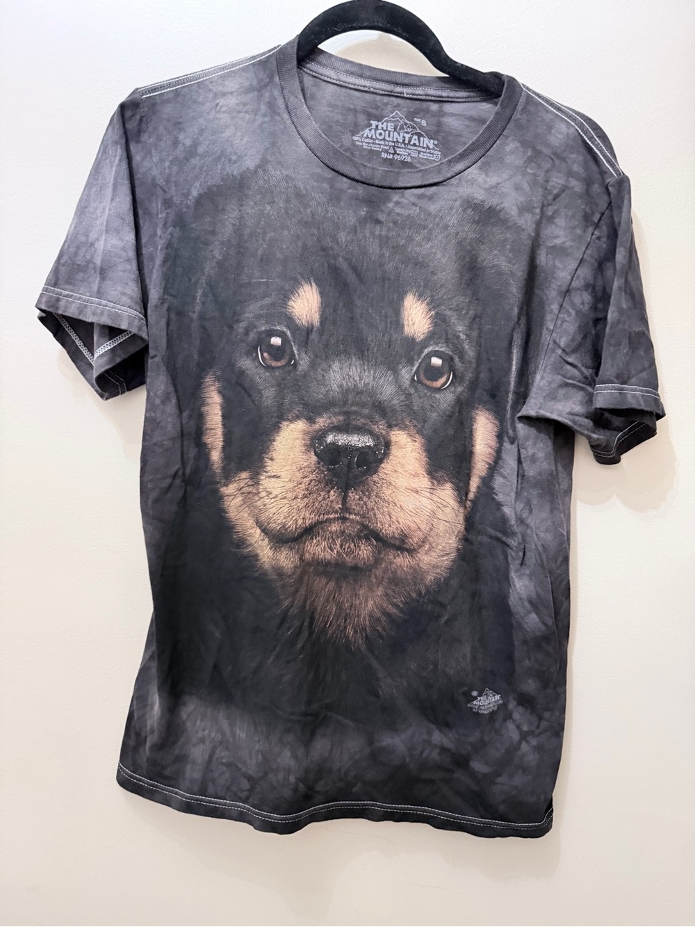 The Mountain Tie Dye AOP Rottweiler Rottie Dog Face T Shirt Unisex S
